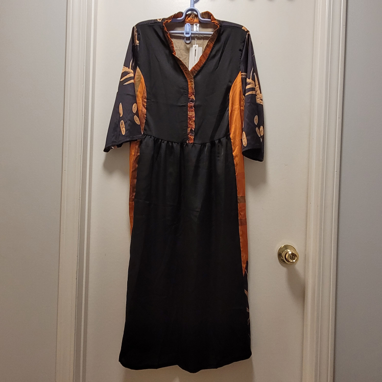 ❤️ Elegant Printed Natural Silk Dress thumbnail