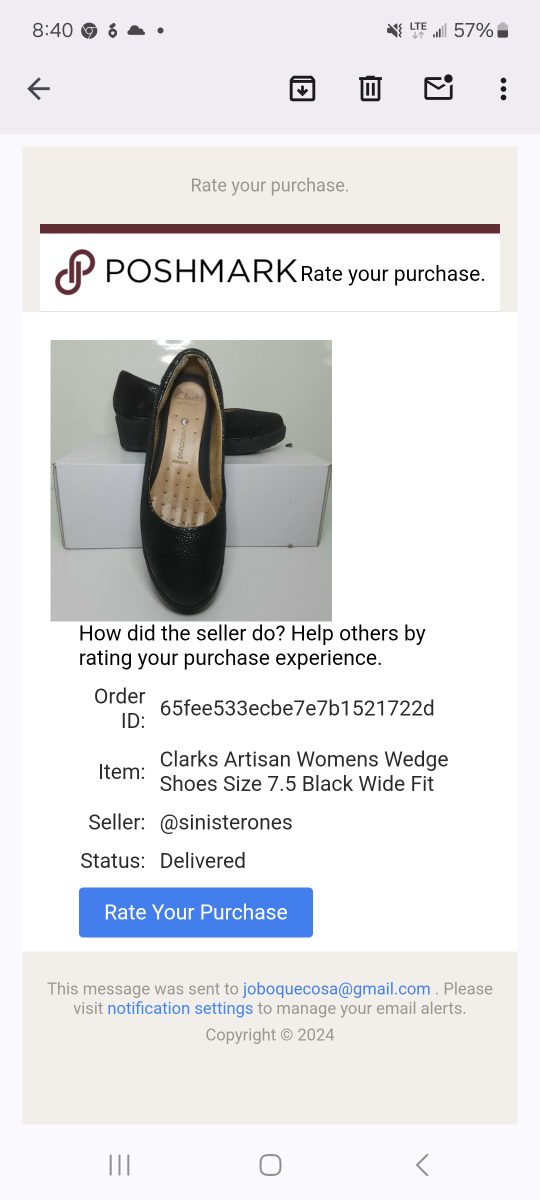 Beautiful Clarks artisan women black wedge shoes 7.5 wide image indicator(4)