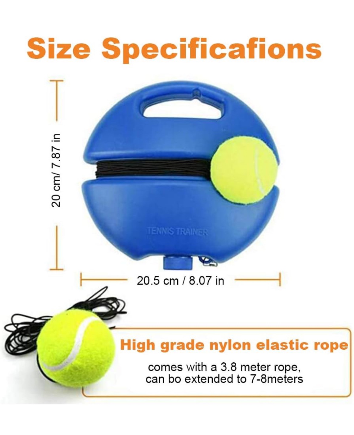 New Pack Tennis Trainer Rebound Ball,  Tennis Ball Trainer image indicator(5)