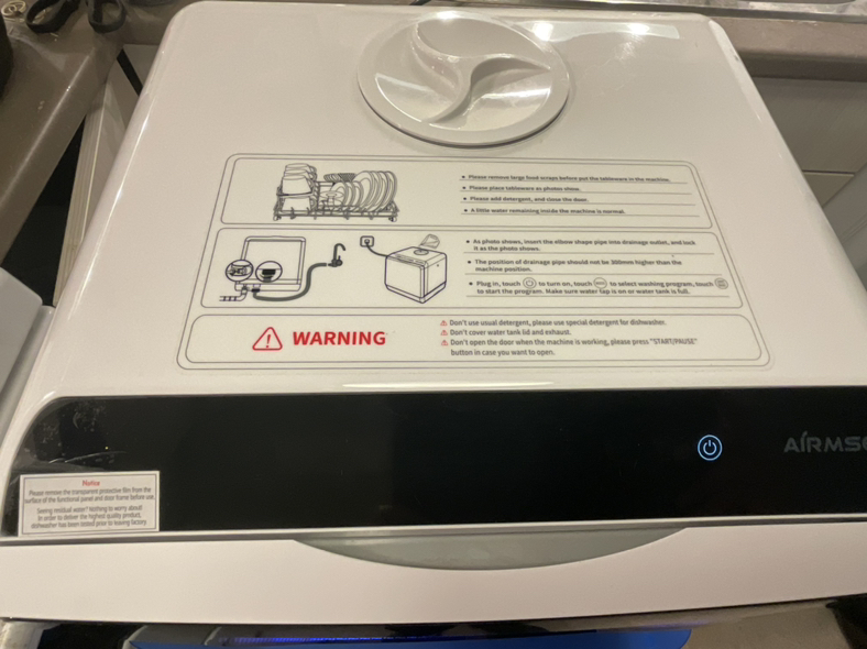 Barely Used AIRMSEN Portable Countertop Dishwasher + Detergent - photo 5