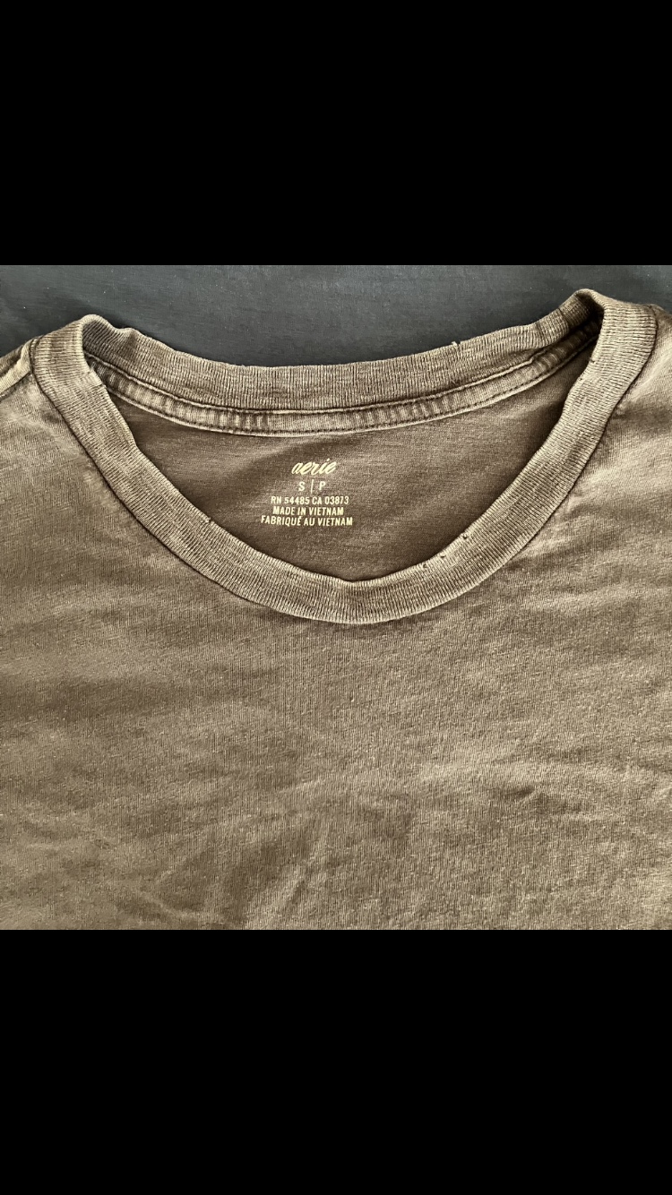 American Eagle Women’s Grey Distressed Cotton Shirt 👚 Size S 🩶 image indicator(4)