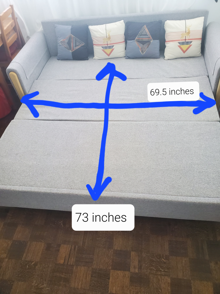 Light grey king-size sofa bed with 4 cushions - photo 5