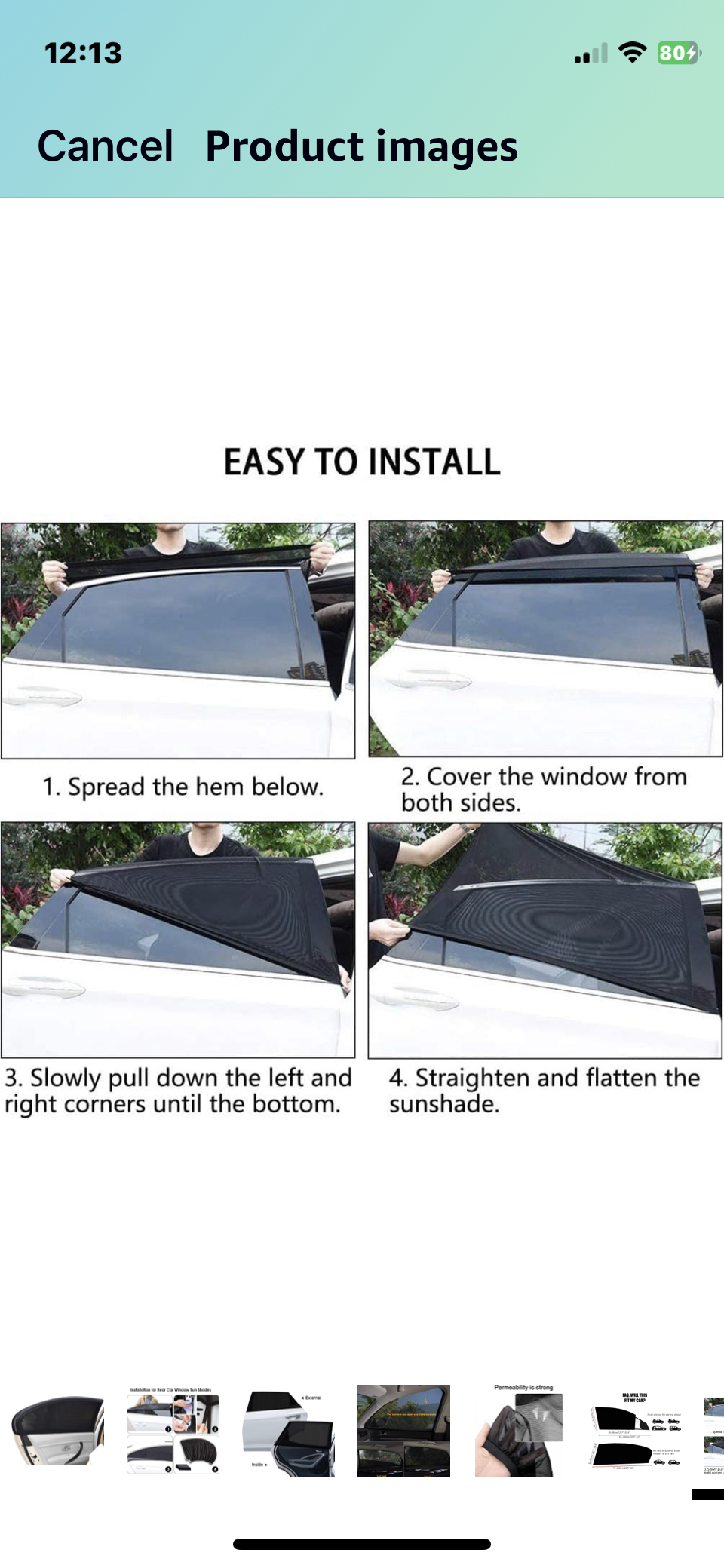 Car Window Sun Shade, 3 PCS image indicator(9)