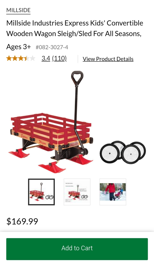 Wooden Wagon Sleigh/Sled - photo 5