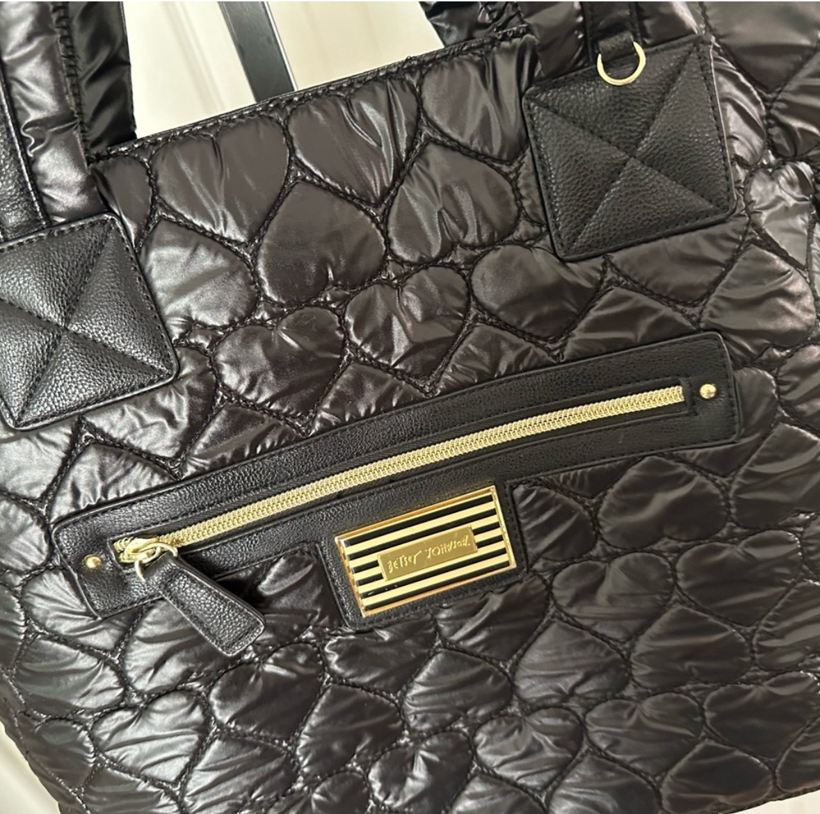 Betsey Johnson Black Quilted Large Tote Bag - photo 4