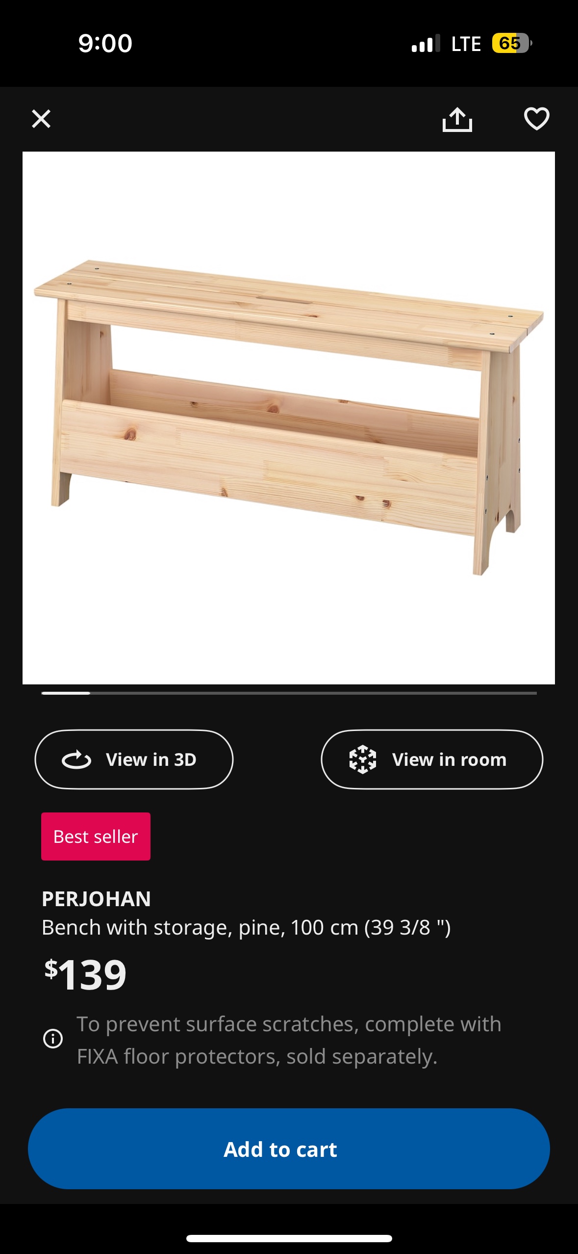 Bench with storage