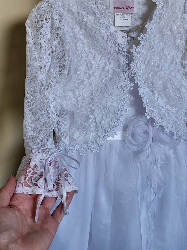 Poofy Princess Communion Dress & Lace Bolero image indicator(7)
