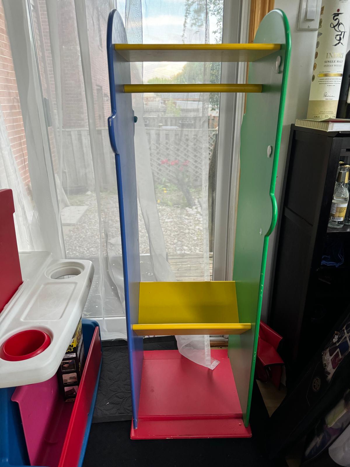 Kids Dress up Storage Hanging Costume Closet with book Shelves image indicator(6)