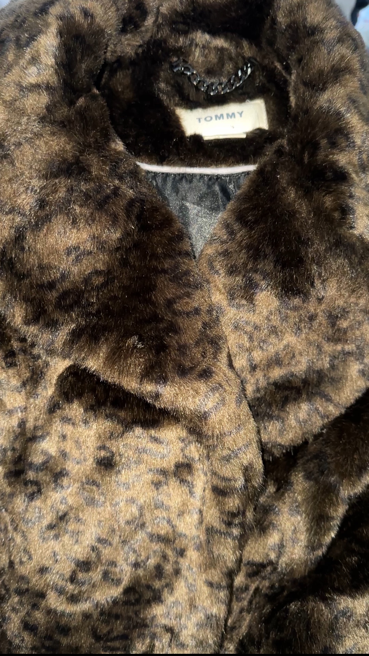 Tommy Hilfiger Faux Fur Jacket Nwot | Color: Black/Brown | image indicator(2)