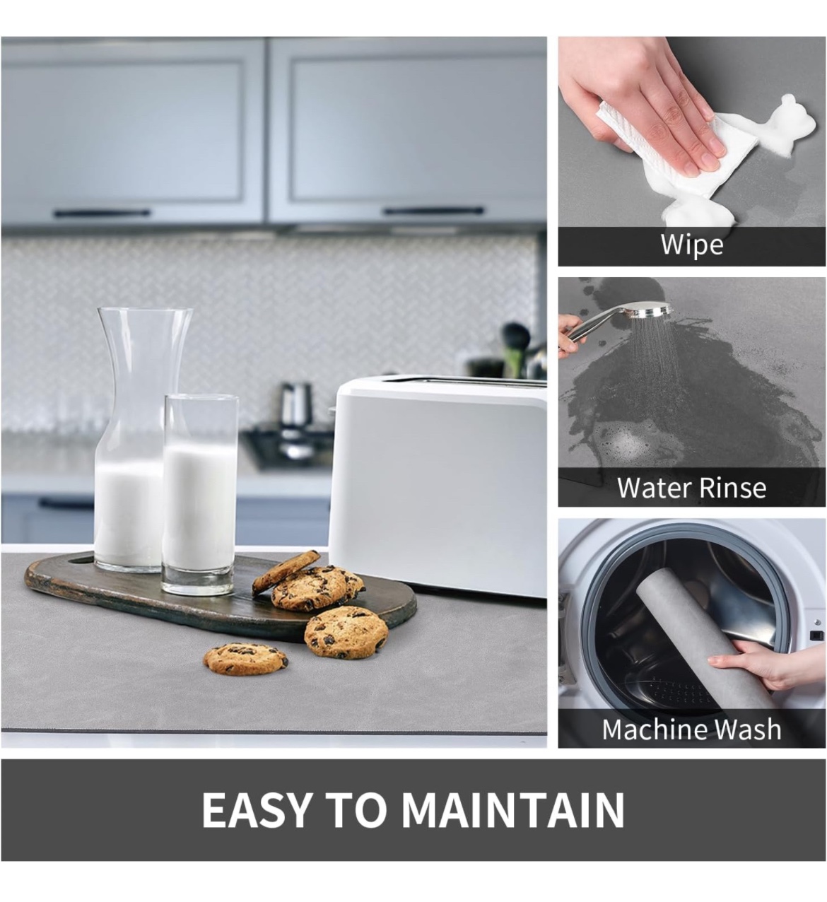 Absorbent Mat-No Stains Coffee Bar Mat-Rubber Backed Maker image indicator(3)