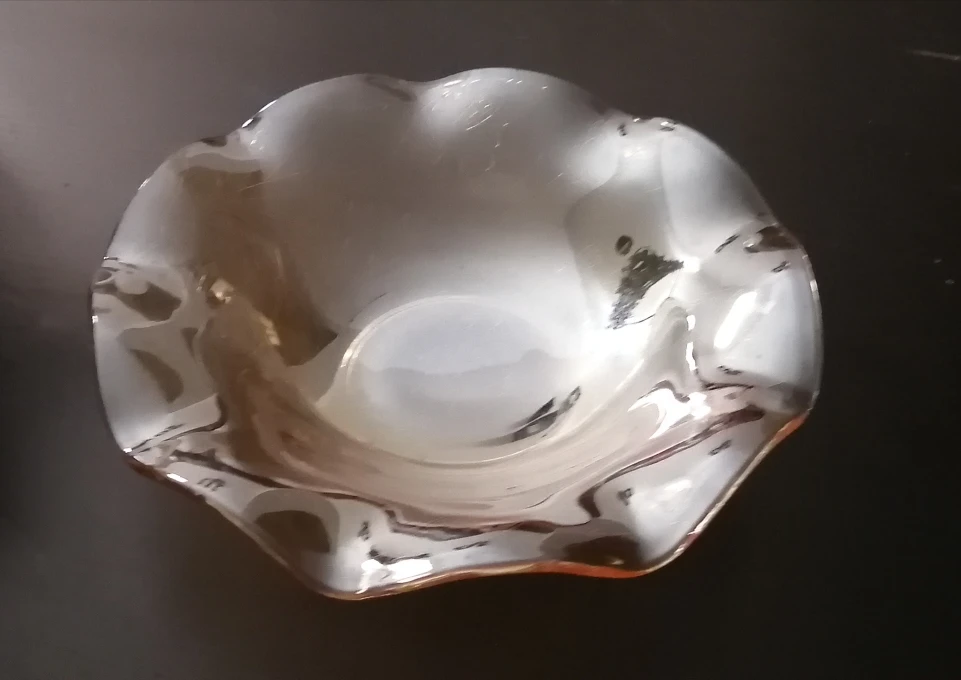 Ruffled Carnival Glass Bowl