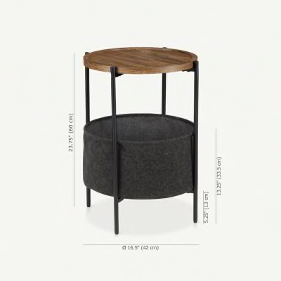 Walnut Side Table with Bottom Storage - photo 3
