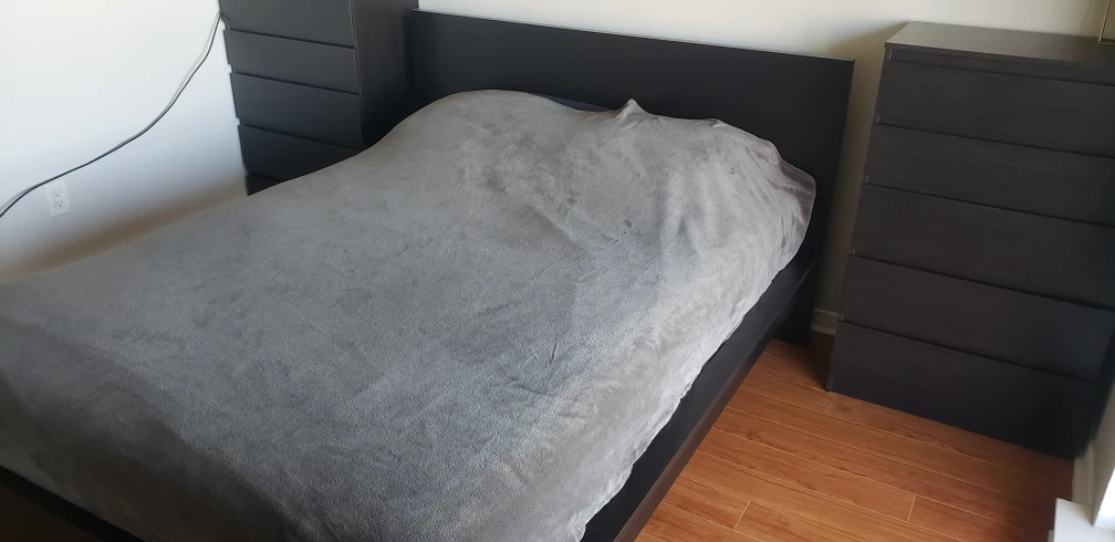 Ikea MALM bed frame, black-brown - photo 3