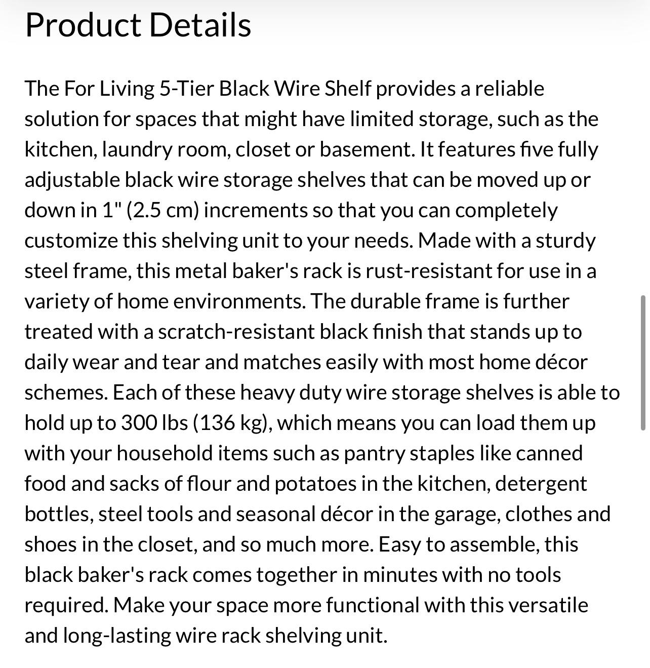 For living 5 tier wired metal shelf - photo 4