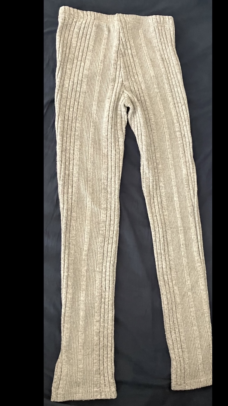 Shein PETITE Women’s Light Grey Split Hem Leggings Size S 🩶👖 image indicator(2)