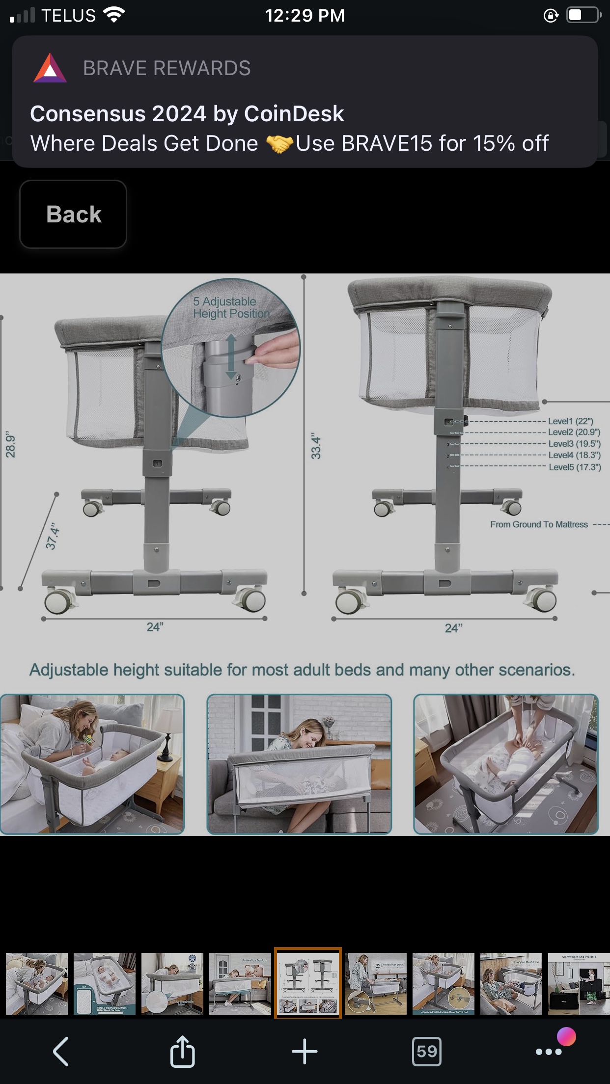 Bedside standing bassinet - photo 4