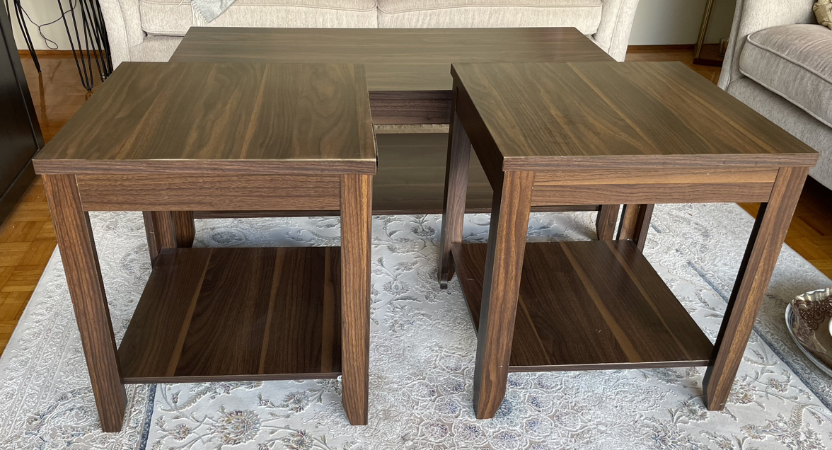 Set of 3 pieces coffee table and 2 end tables 🧡 - photo 4