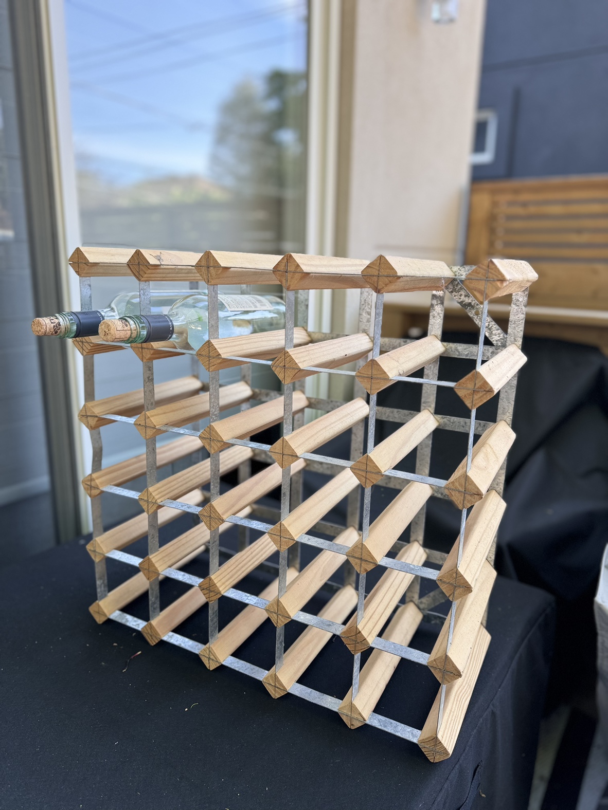 25 bottle Beechwood Wine Rack