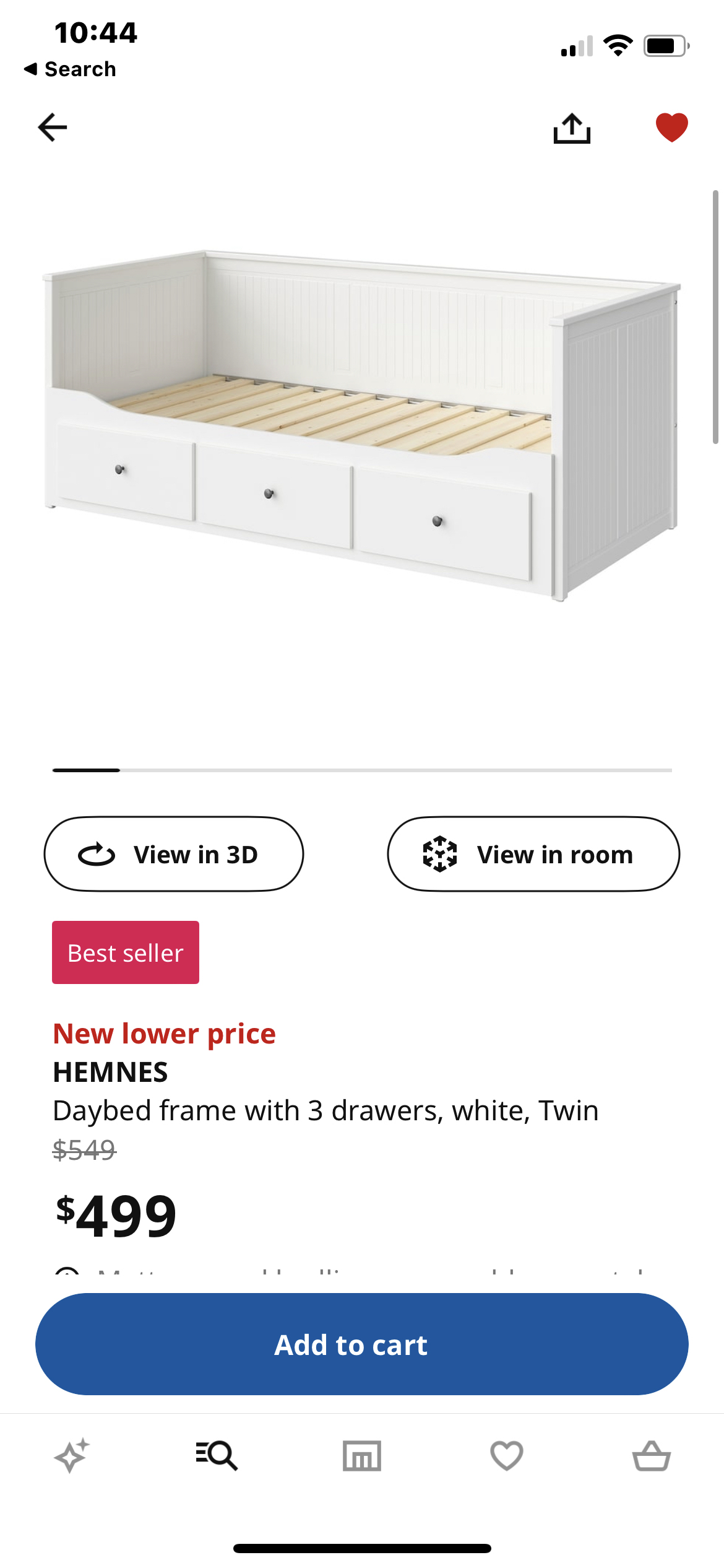 Ikea Bed Hemnes Twin/Full
