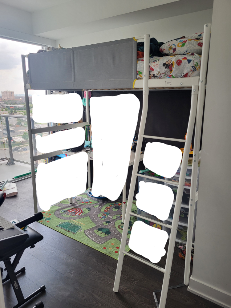 IKEA loft frame with mattress. - photo 2