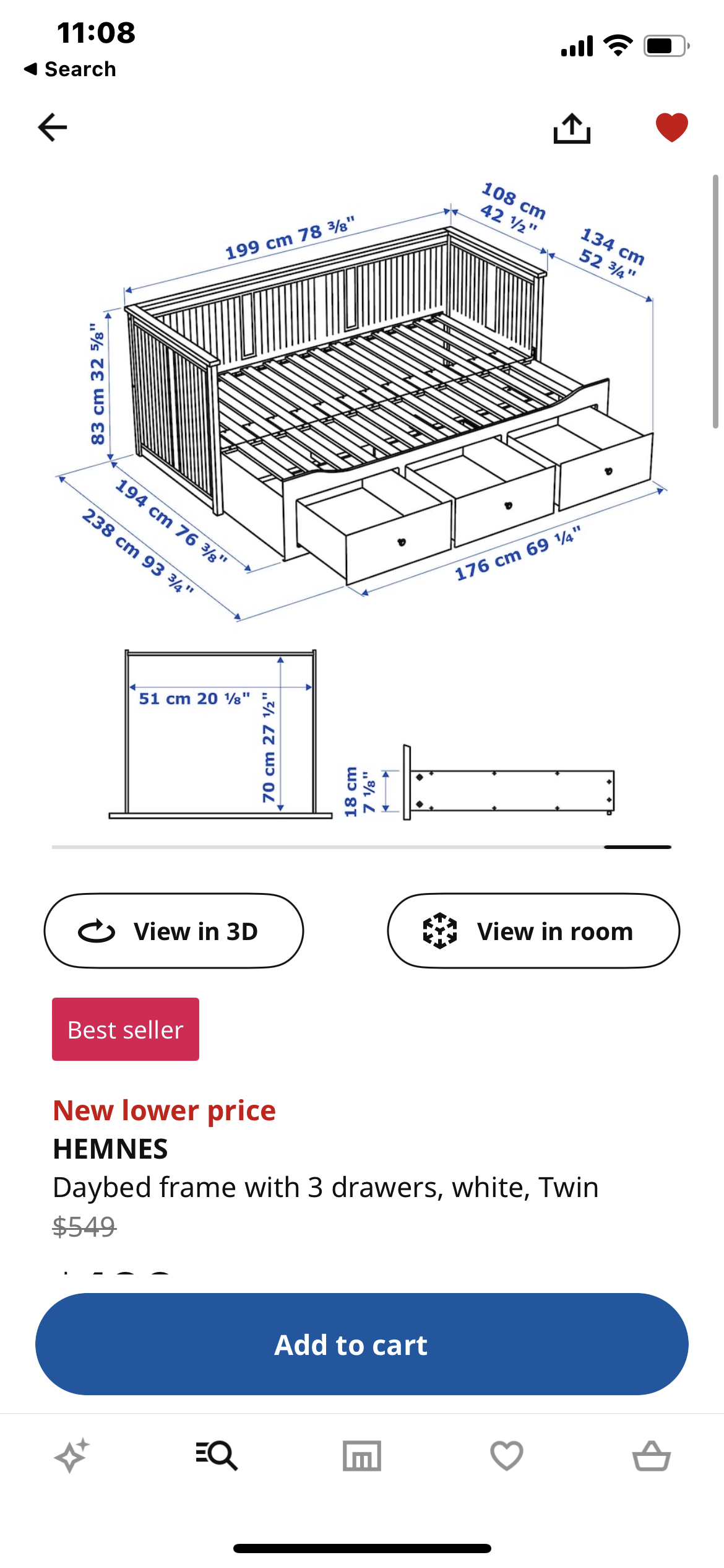 Ikea Bed Hemnes Twin/Full - photo 2