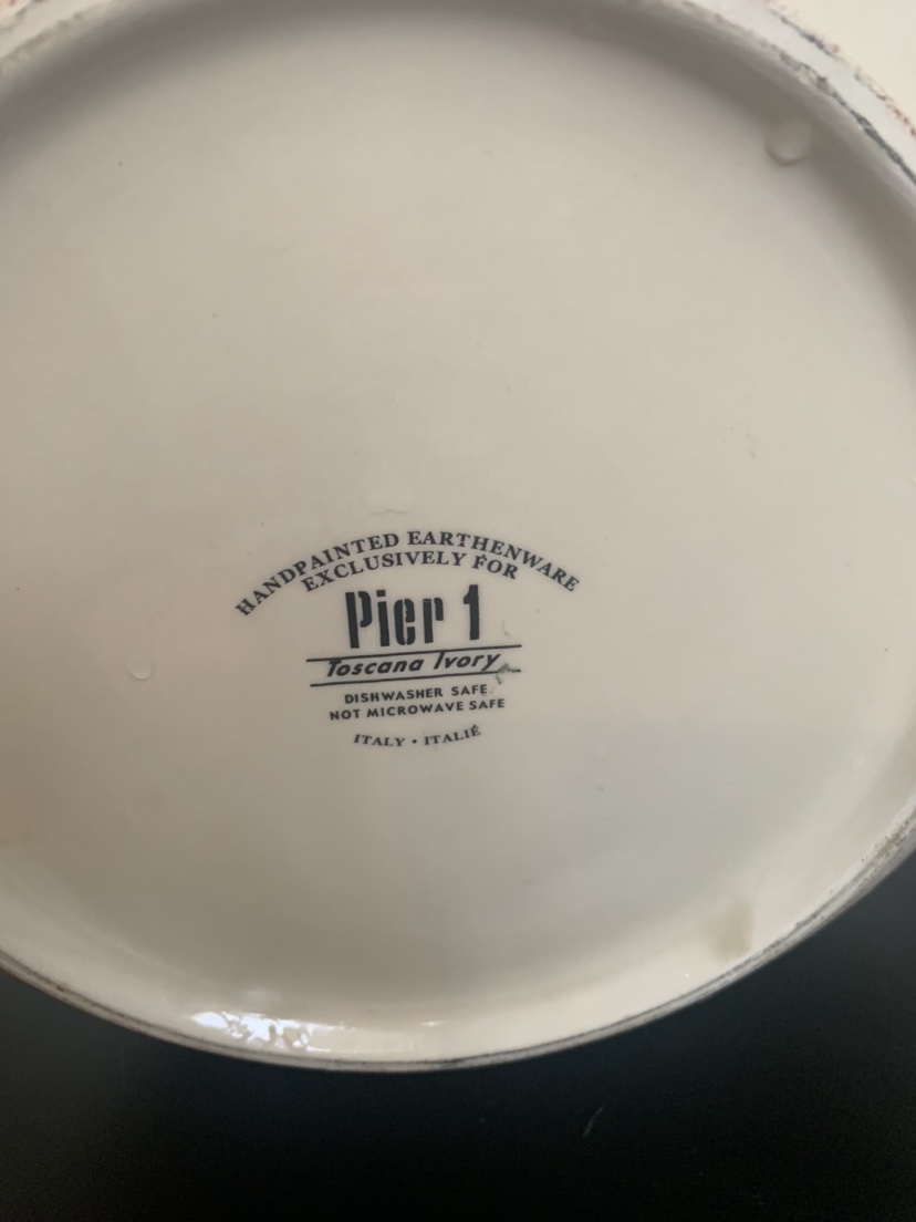 Large ceramic bowl made in Italy - vintage Pier 1 Imports image indicator(6)