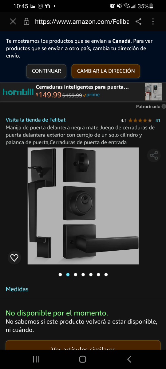 door handle black matt with key thumbnail