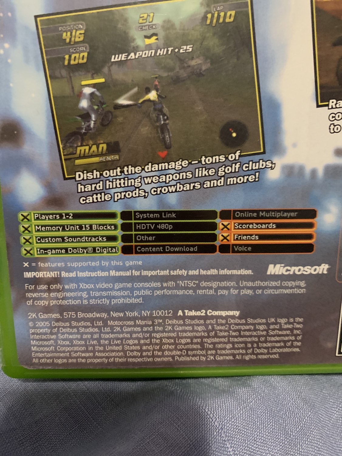 XBOX Motocross Mania 3 video game image indicator(3)