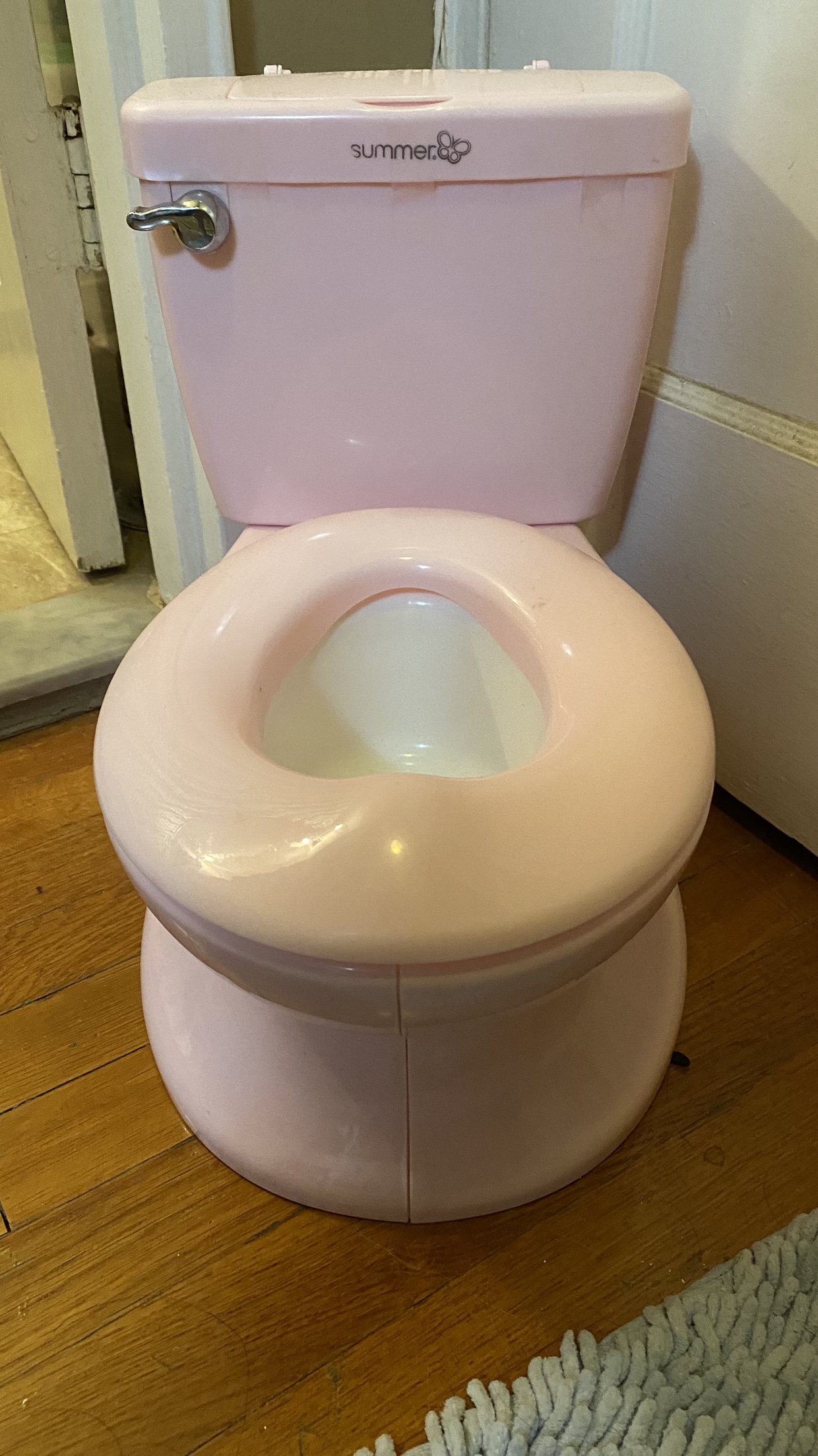 Classic Portable Pink Realistic Toddler Potty Training Toilet thumbnail