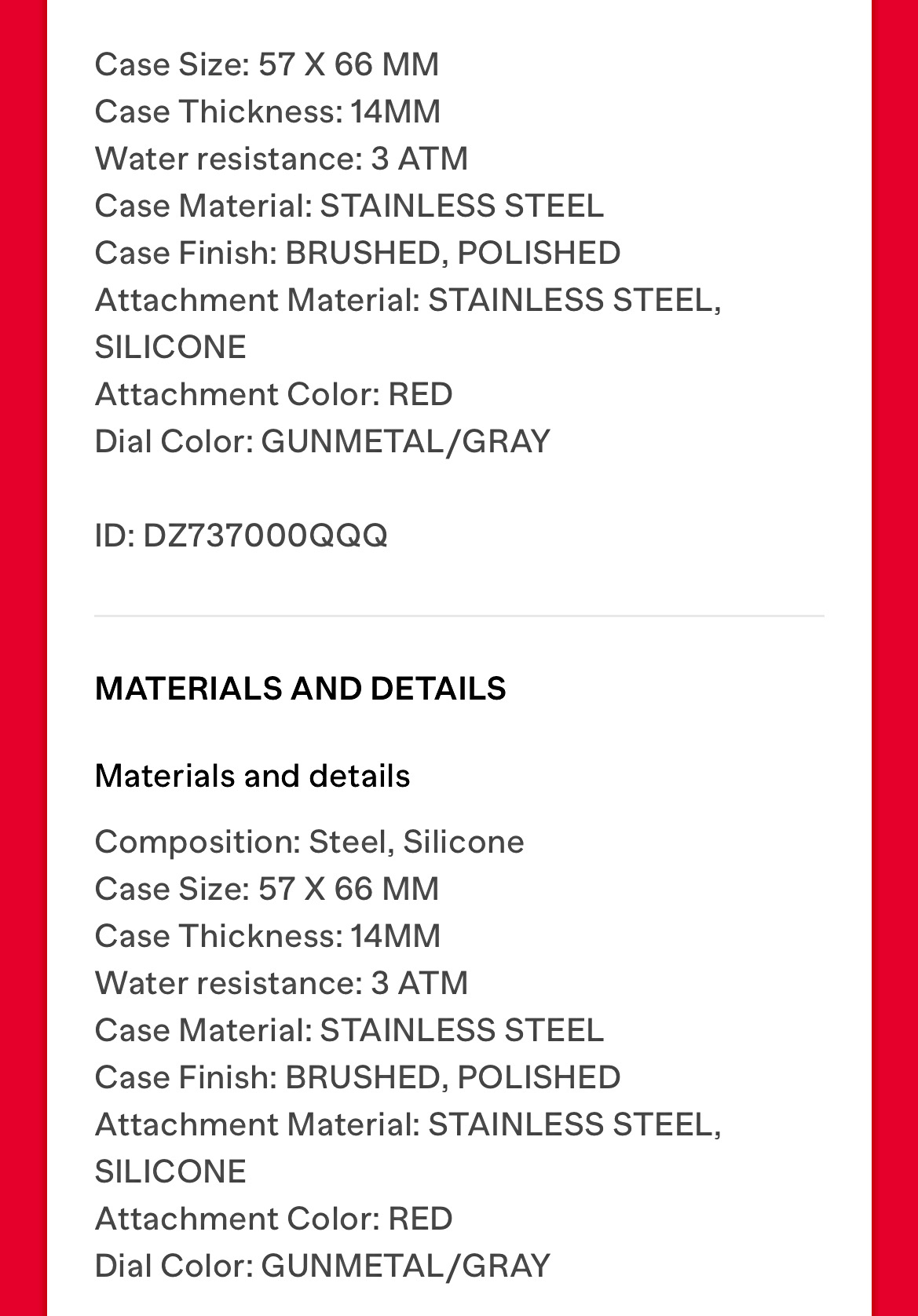 VGUC Diesel men’s Mr. Daddy 2.0 red metal watch DZ7370 image indicator(7)