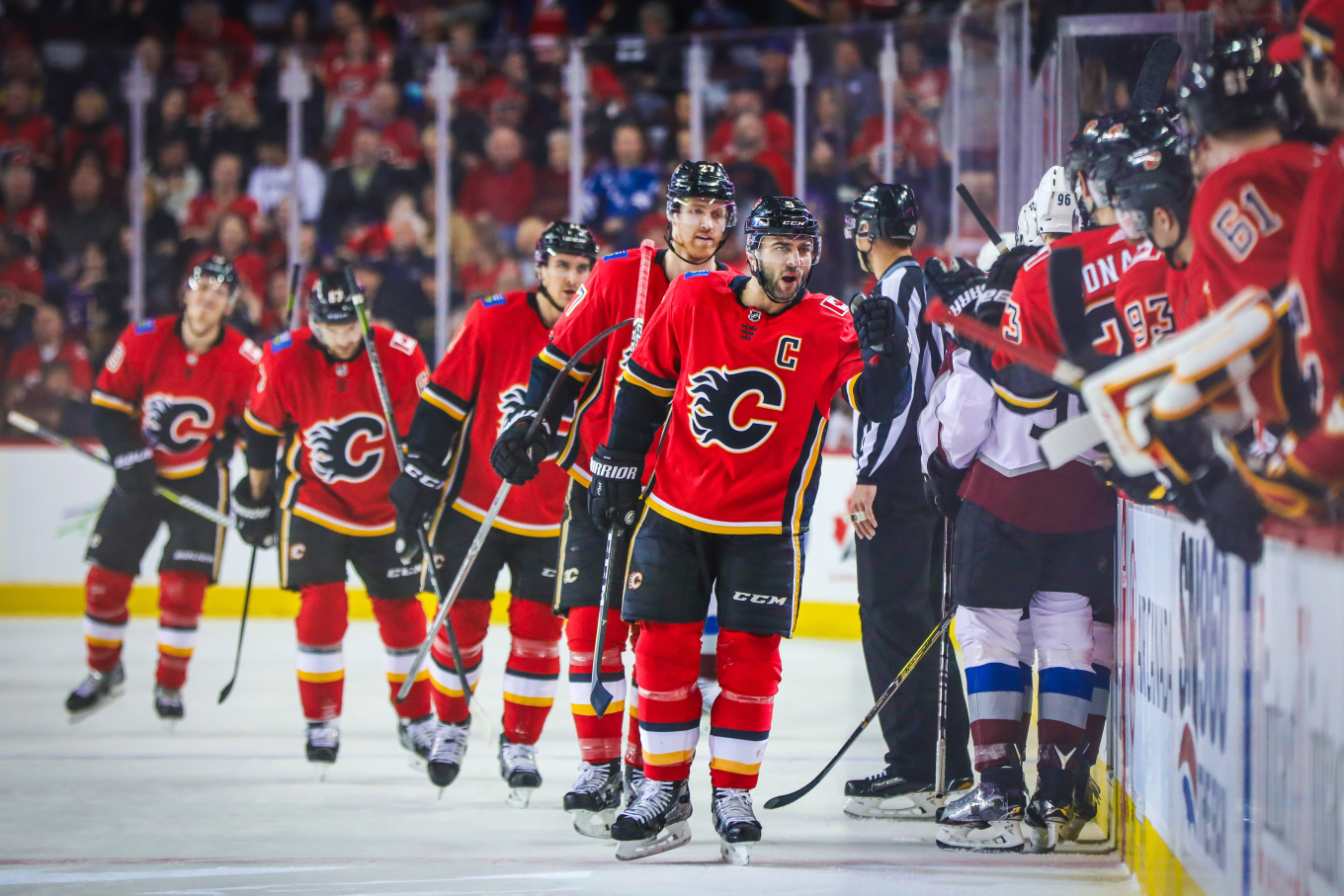 Calgary Flames Adidas NHL hockey jersey image indicator(5)