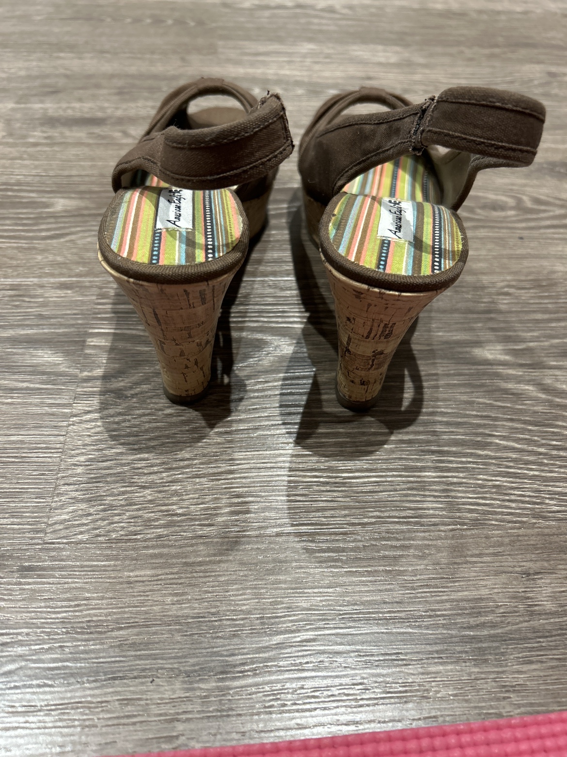 Brown American Eagle Platform Sandals - photo 2
