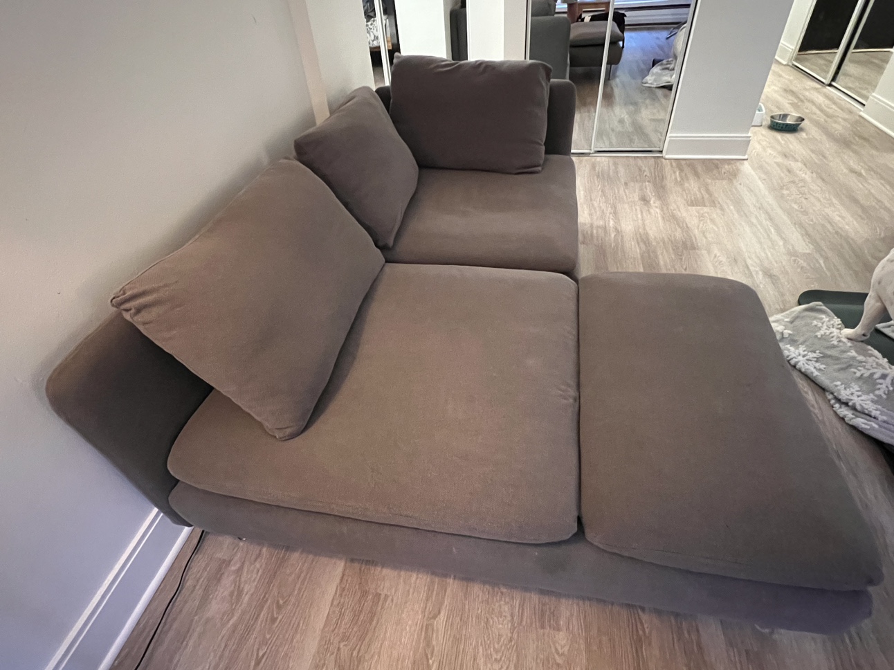 Loveseat with chaise