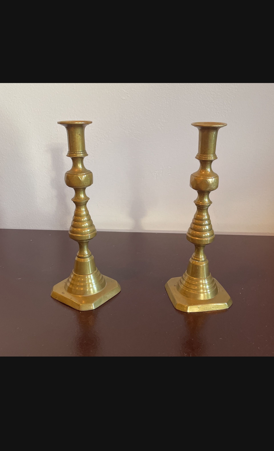 Antique Brass Candle Holders