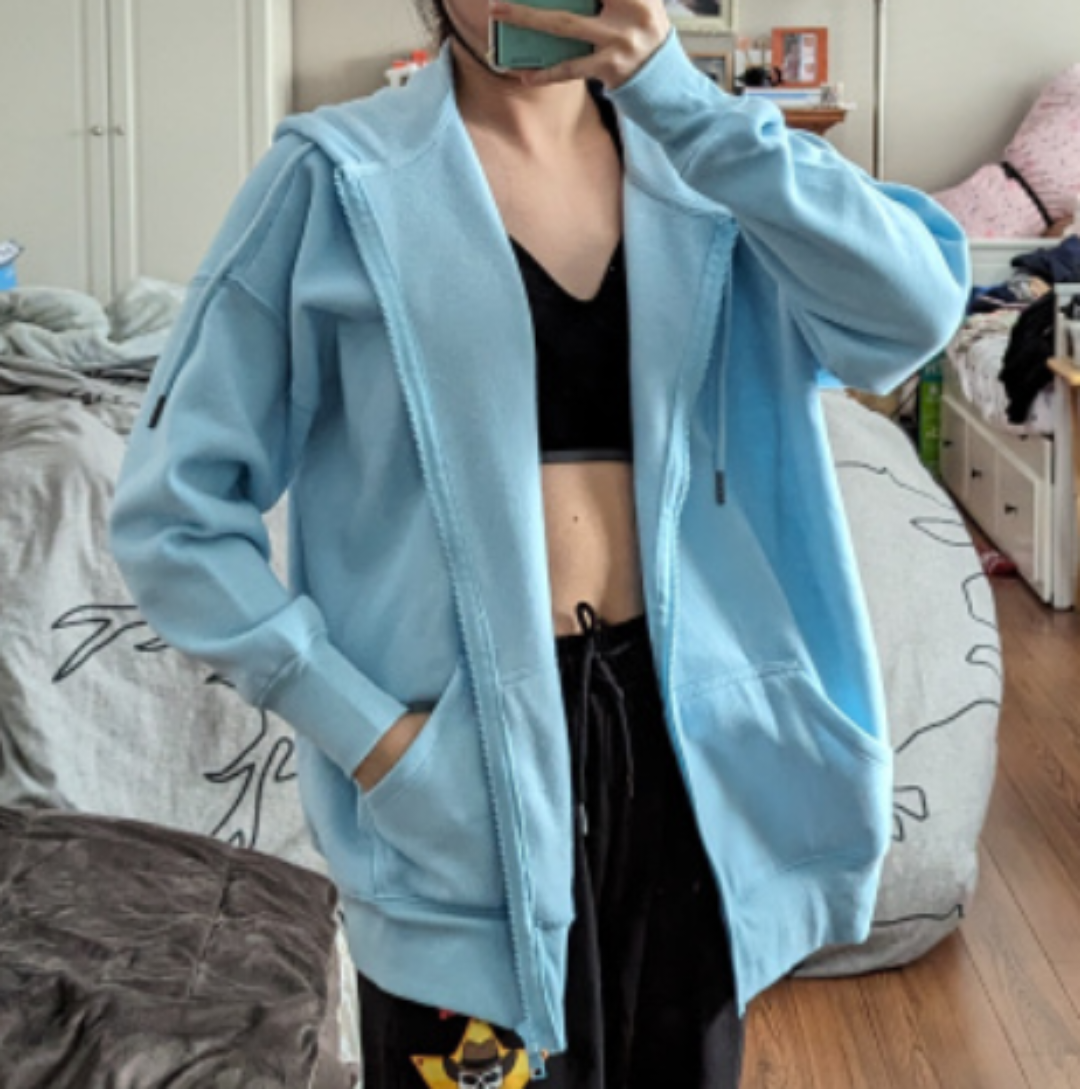NWT XS Oversized Zip Up Hoodie thumbnail
