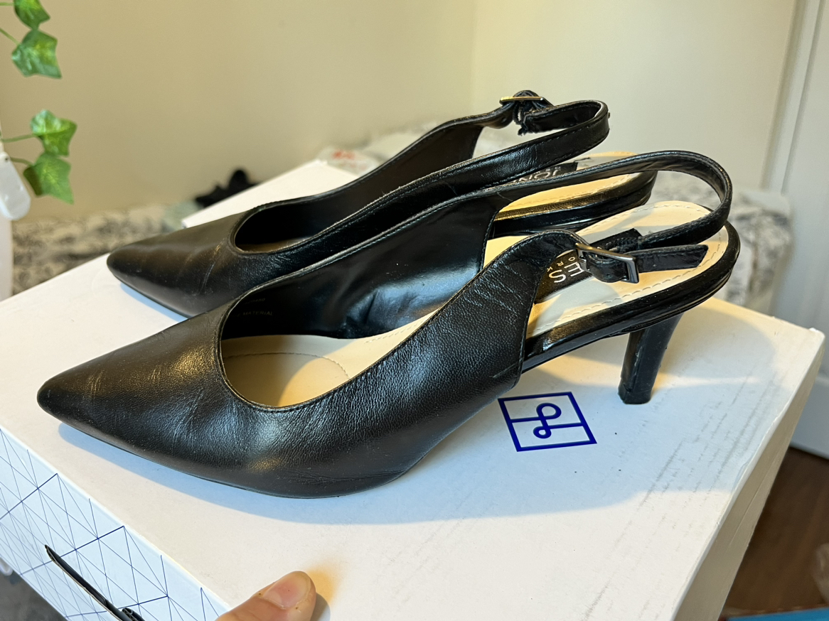 Black Leather Heels