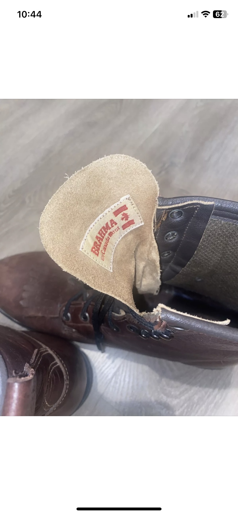 BRAHMA Canada West Boots Leather Granny Laced Kilt Fringe US 12 image indicator(6)