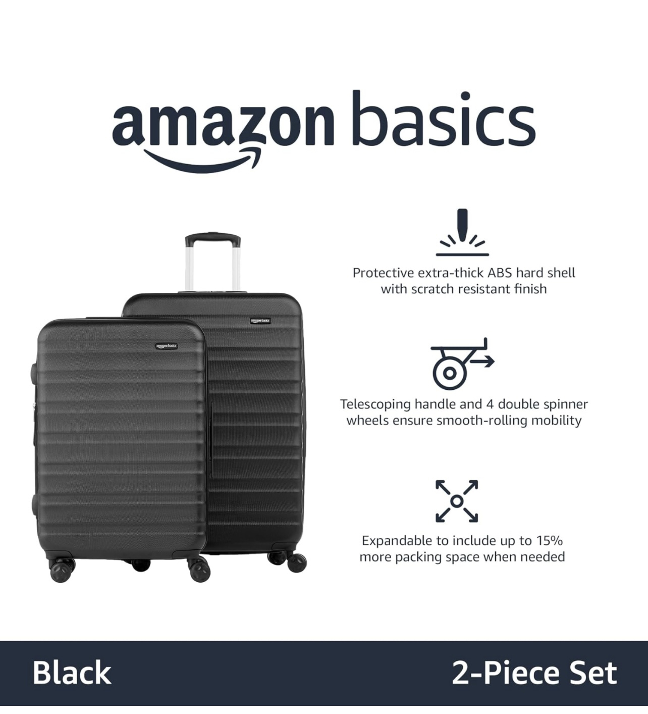 *Brand New* Hardside Spinner Luggage - 2 Piece Set (20", 28") image indicator(5)