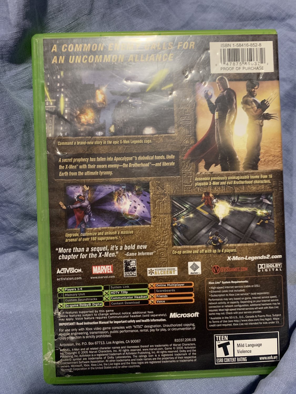 XBOX X-Men Legends II Rise of Apocalypse image indicator(2)