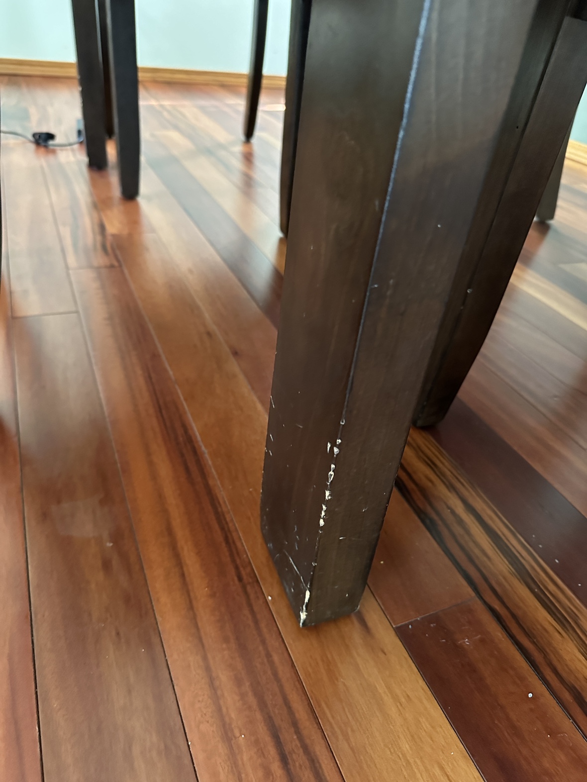 6-Seater Glass Dining Table with Four Chairs- Fair Condition image indicator(5)