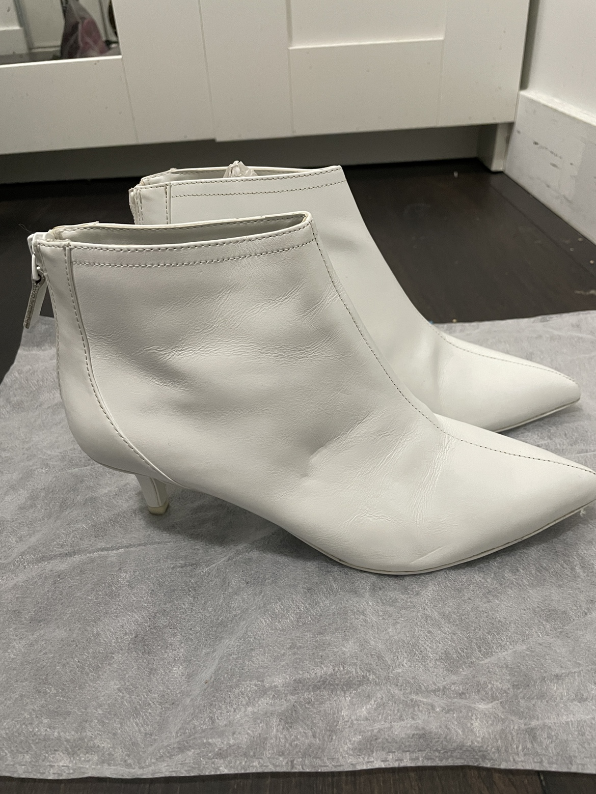 Mango white booties thumbnail