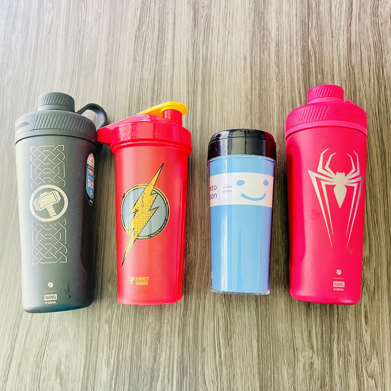 Superheroes Protein Shake Bottles
