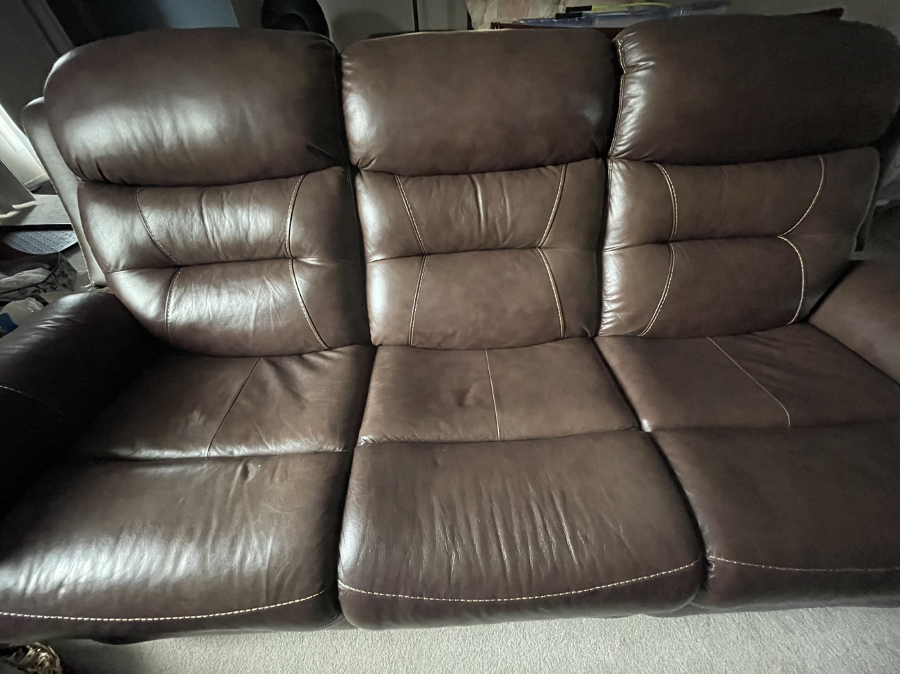 Genuine Leather power recliner sofa - Brown - photo 4