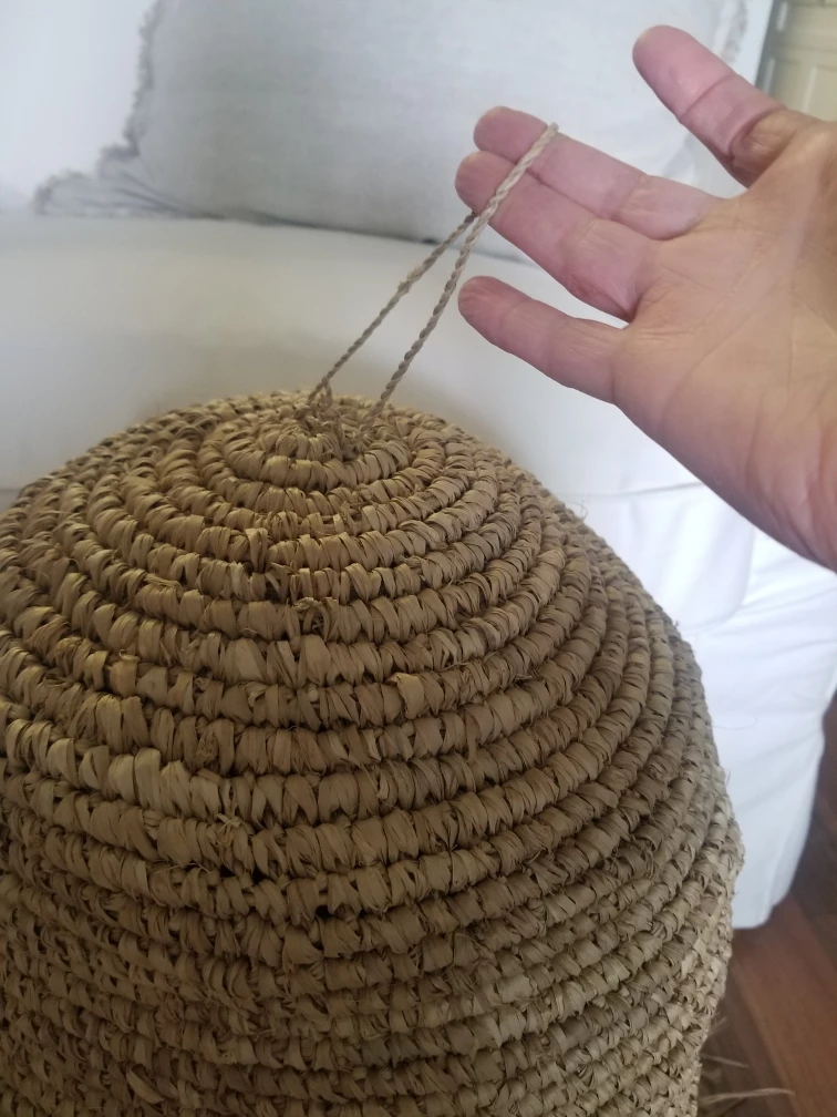 Set of 2 BRAND NEW 24" Boho Raffia Lampshades Retail $440 image indicator(7)