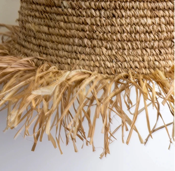 Set of 2 BRAND NEW 24" Boho Raffia Lampshades Retail $440 image indicator(5)