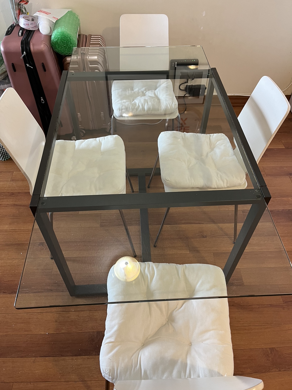 Dining glass table and chairs - photo 2