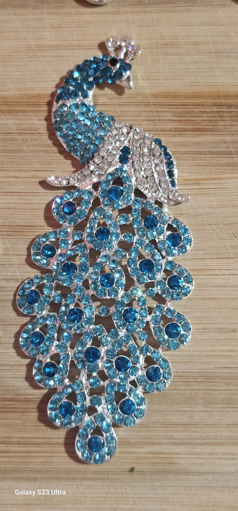 Rhinestone Peacock Crystal Aurora Borealis Flat Back image indicator(6)