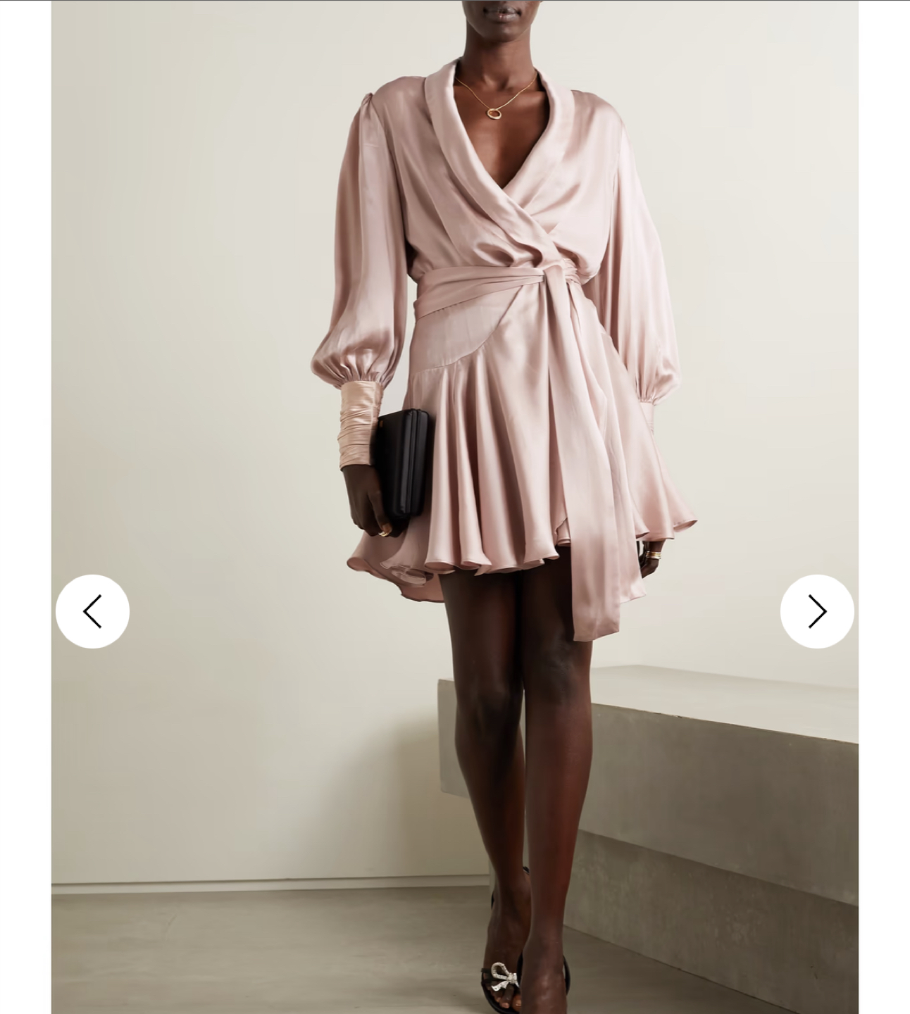 Zimmerman silk wrap mini dress in scarlett thumbnail