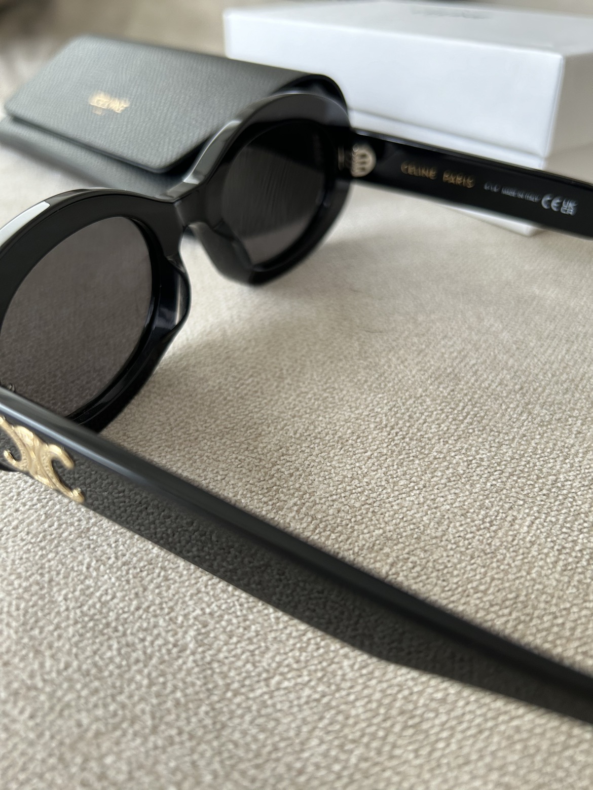 Brand new Celine triomphe oval sunglasses black - photo 4