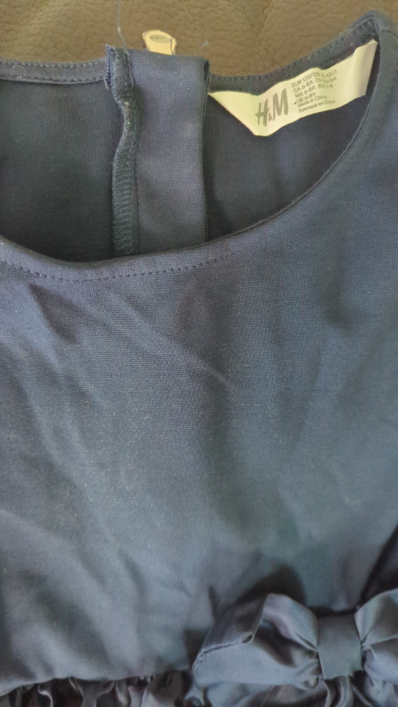 Satin blue floral dress for baby girl image indicator(3)